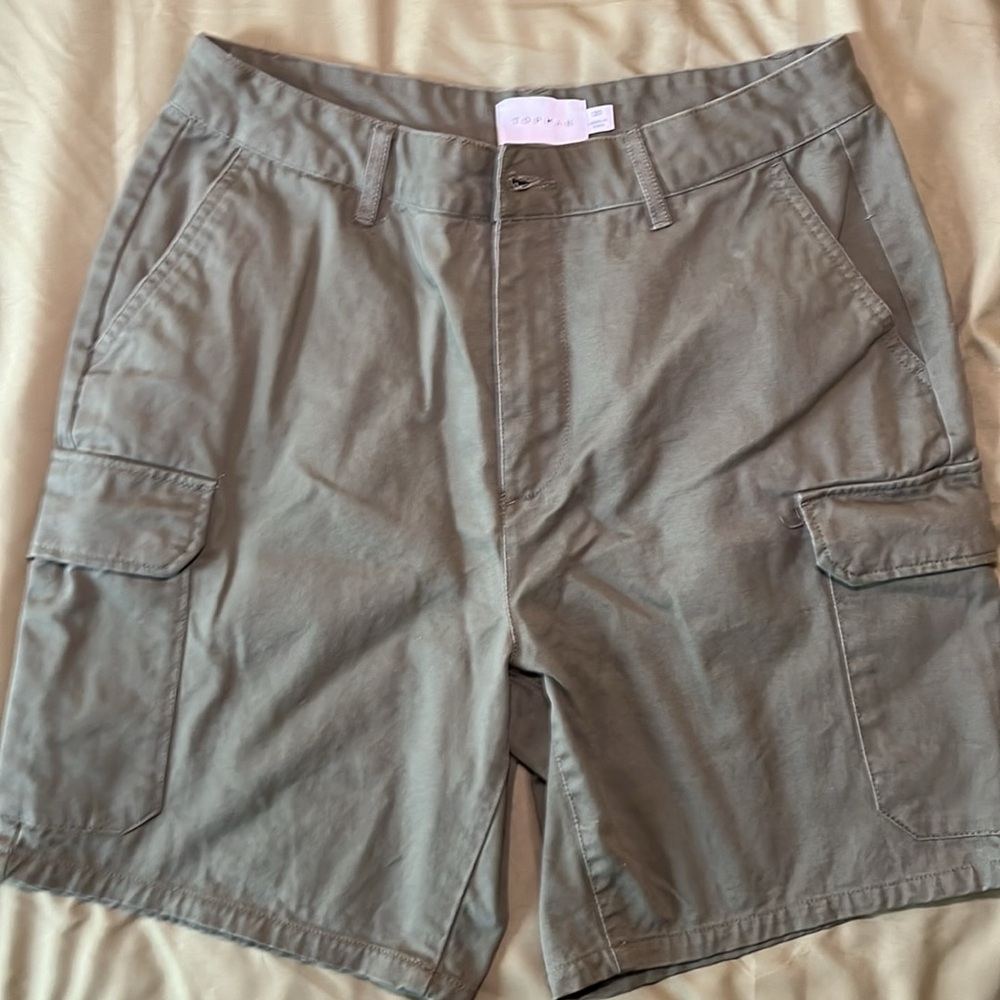 Dark green TopMan Cargo Shorts